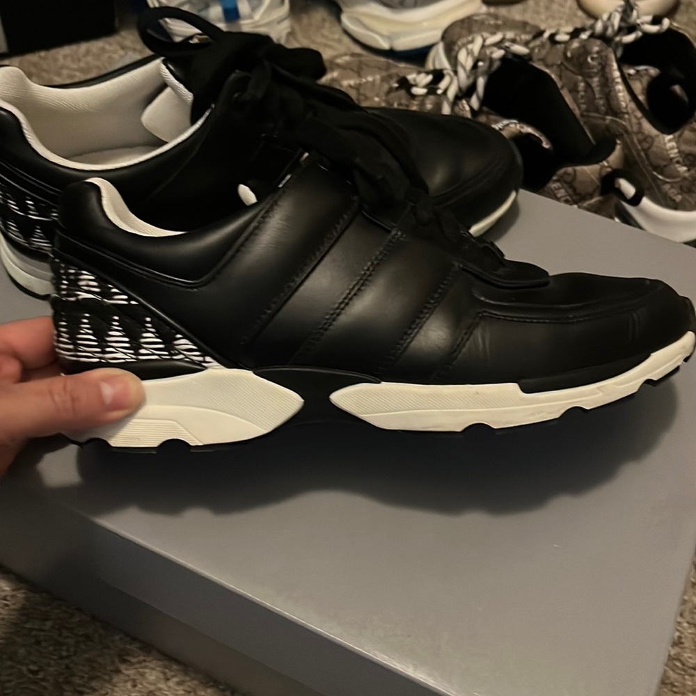 Chanel all black leather sneakers in great condition